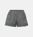 Ganni Checked seersucker shorts