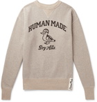 Human Made - Logo-Print Mélange Fleece-Back Cotton-Jersey Sweatshirt - Gray