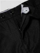 Rubinacci - Modluca Straight-Leg Pleated Wool-Flannel Trousers - Black