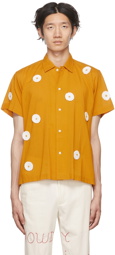 Bode Orange Daisy Rickrack Shirt