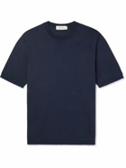 Agnona - Slim-Fit Silk and Cotton-Blend Jersey T-Shirt - Blue