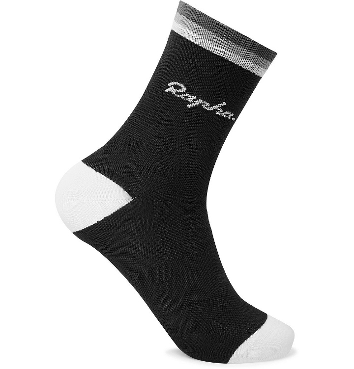Photo: Rapha - Logo-Intarsia Stretch-Knit Cycling Socks - Black