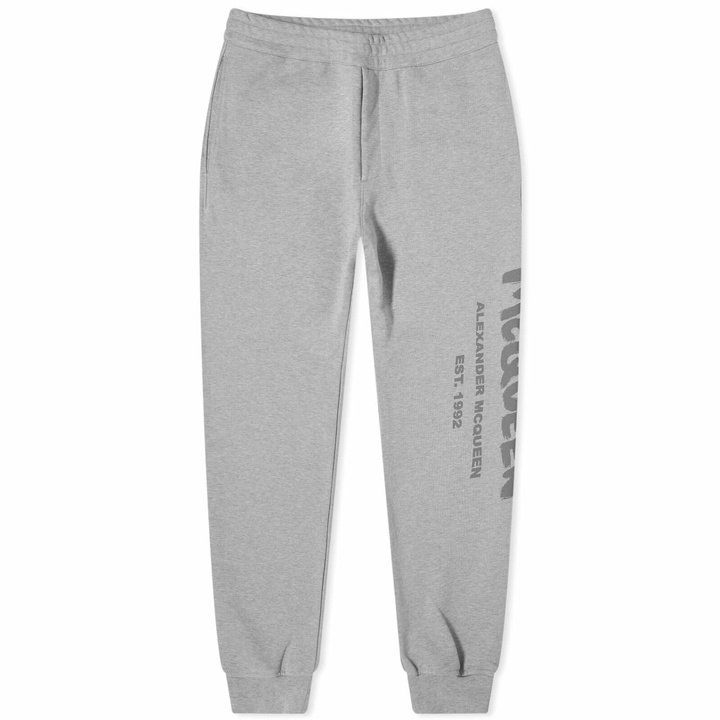 Photo: Alexander McQueen Men's Graffiti Logo Sweat Pant in Pale Grey