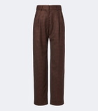 Blazé Milano Fox checked virgin wool straight pants
