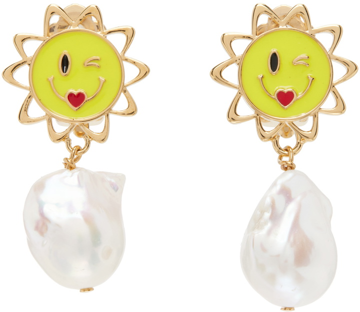 Photo: Safsafu Gold & Yellow Sun Clip-On Earrings