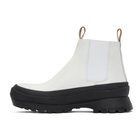 Jil Sander White Leather Chelsea Boots