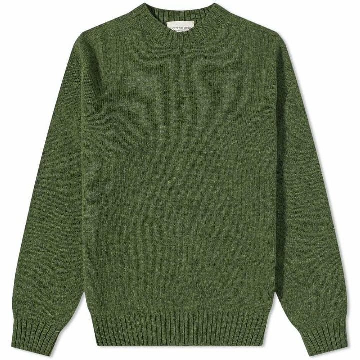 Photo: Country Of Origin Men's Supersoft Seamless Crew Knit in Tundra Dark Green