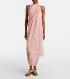 Balmain Printed silk beach cover-up