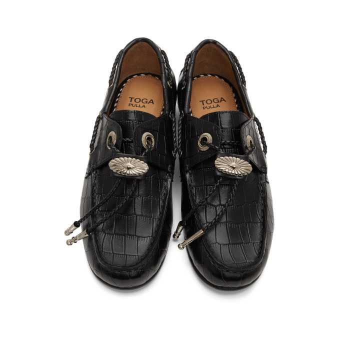 Toga Pulla Black Croc Concho Loafers Toga Pulla