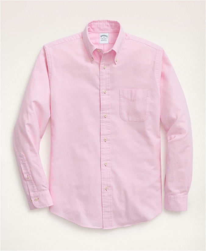 Photo: Brooks Brothers Men's Regent Regular-Fit Portuguese Flannel Shirt | Light Pink