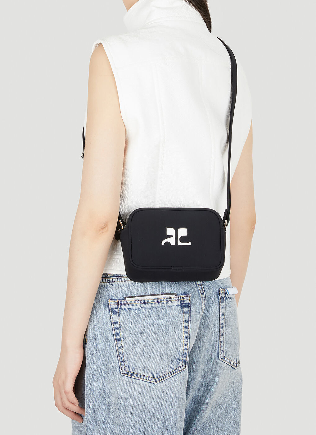 Courreges Camera Baguette Shoulder Bag