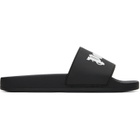 Palm Angels Black Big Logo Pool Slides