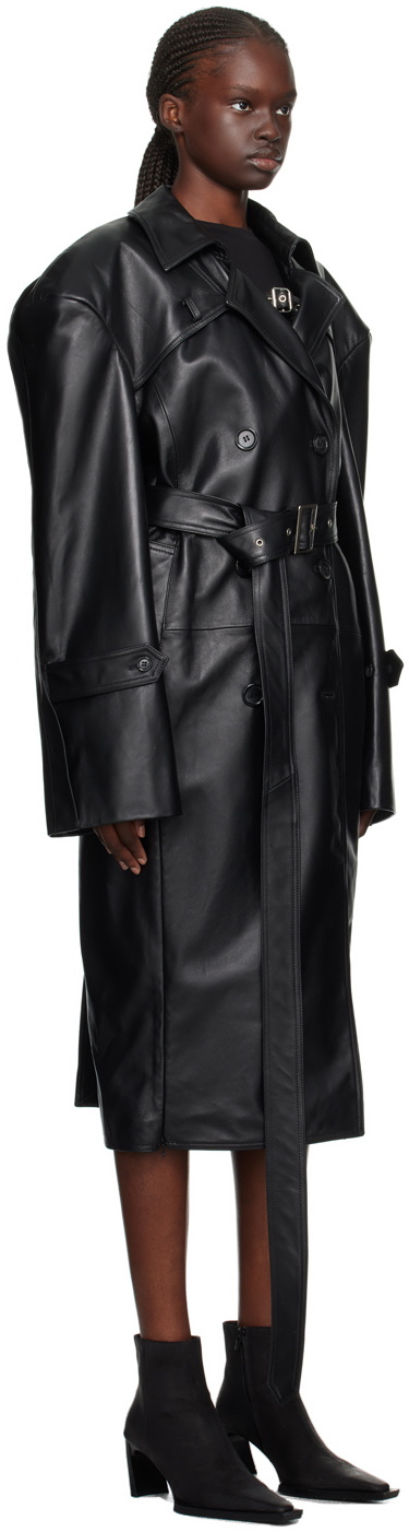 Y/Project Black Hook & Eye Faux-Leather Jacket