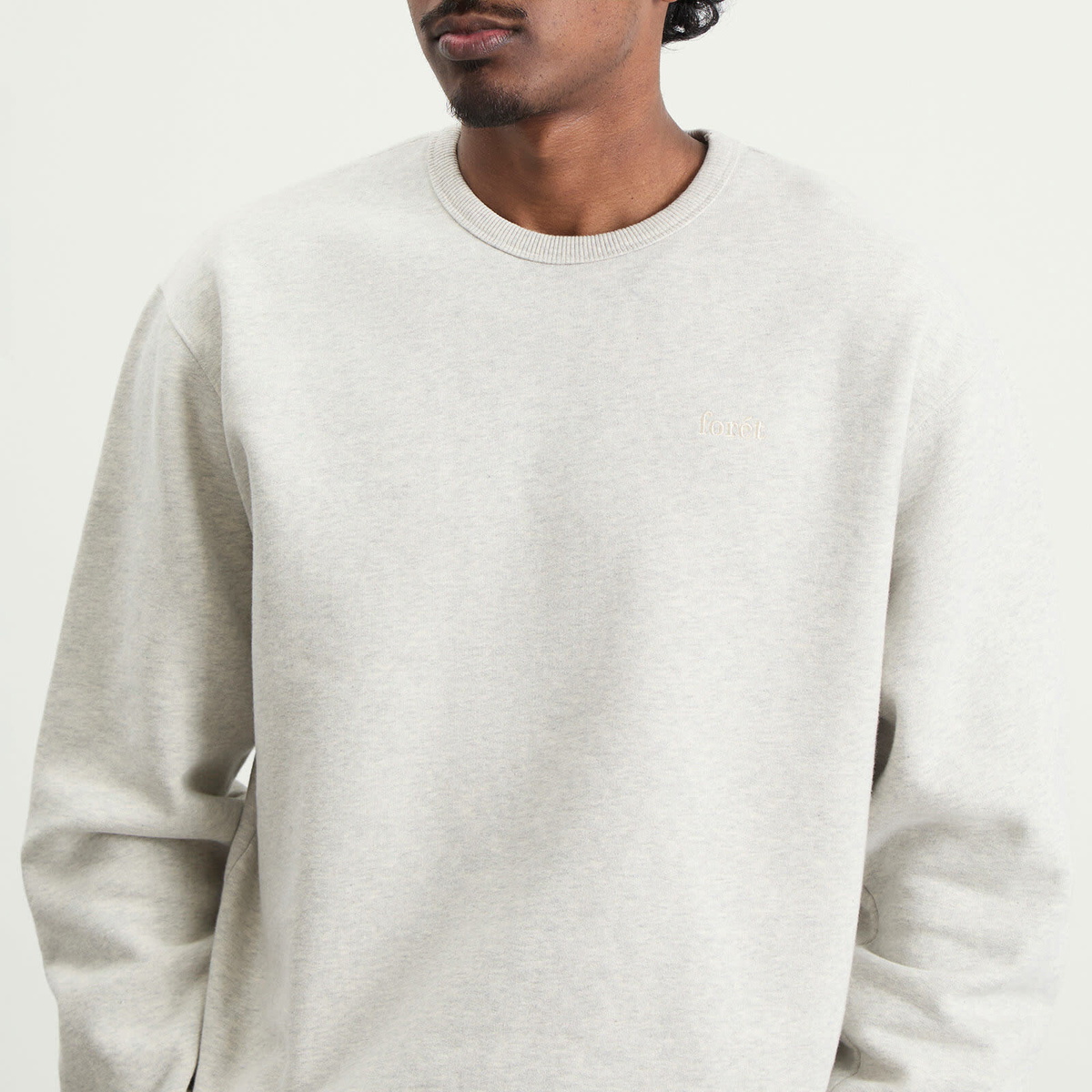 Foret Men's Noon Crew Neck Sweatshirt in Snow Melange