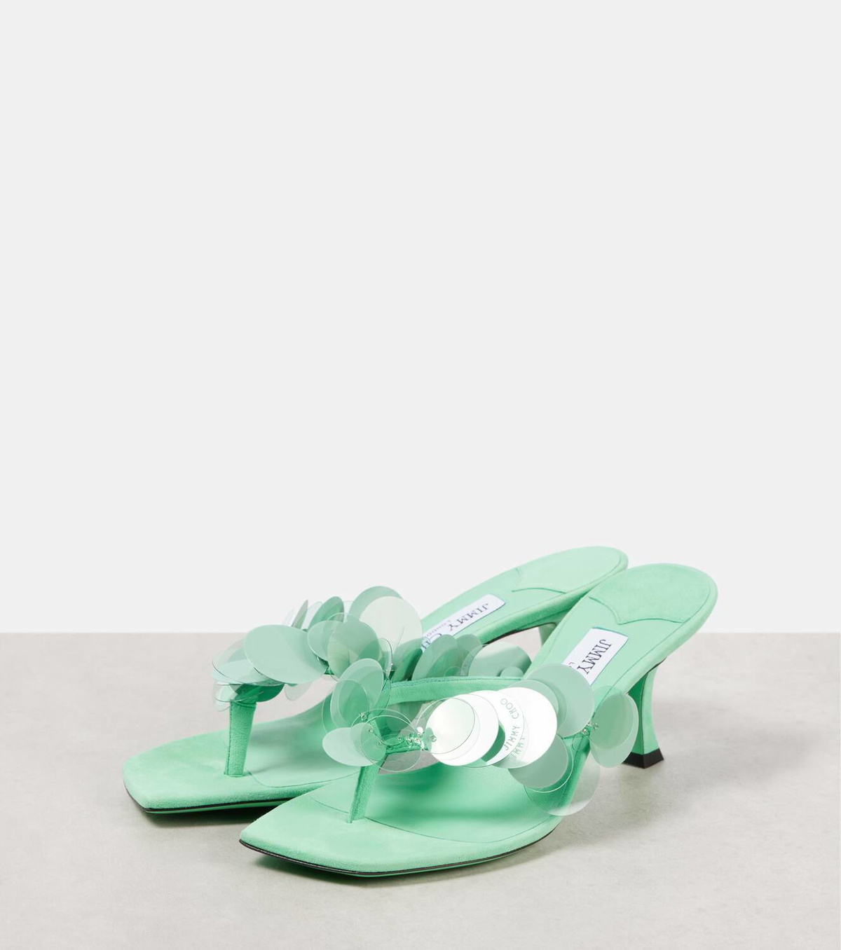 Jimmy Choo Freja 70 embellished suede thong sandals