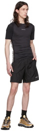 Versace Underwear Black Greca Shorts