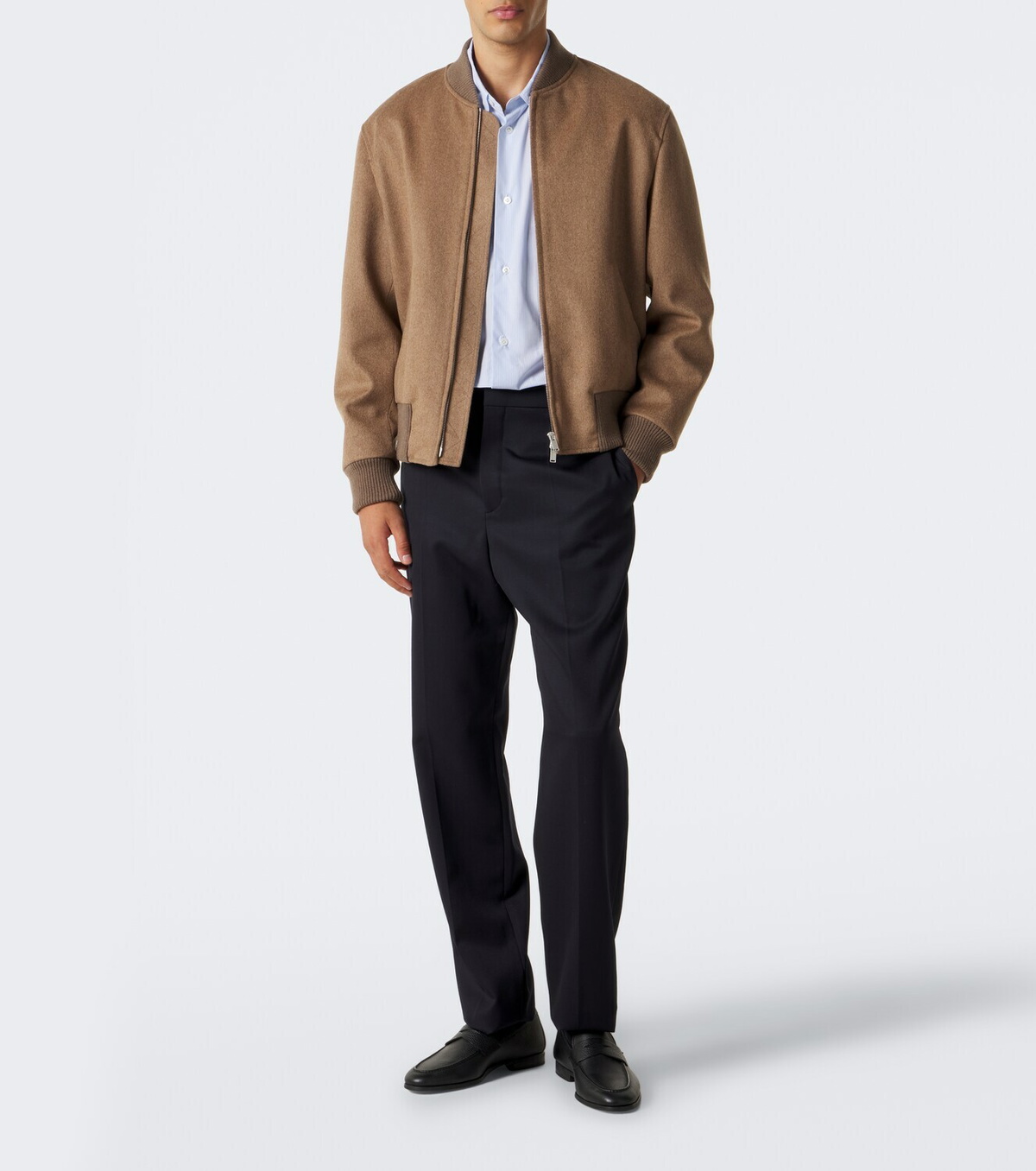 Lardini Striped cotton poplin shirt