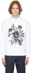 Alexander McQueen White Skull Leaves Sweatshirt