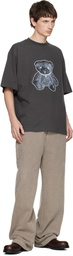 We11done Gray Pearl Necklace Teddy T-shirt