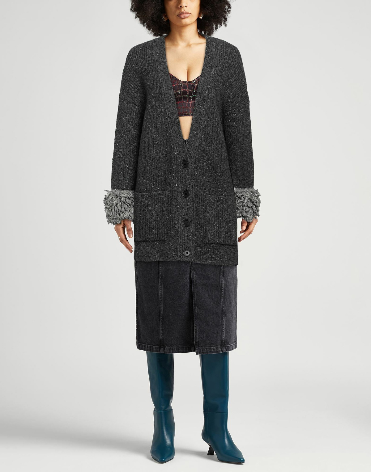 Christopher Kane Womens Cardigan Charcoal