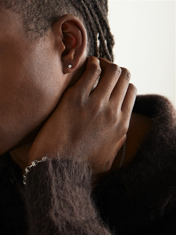 Photo: MARIA TASH - Invisible 3.5mm White Gold Diamond Single Earring