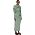 Winnie Green Draped Shoulder Dress