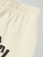 Palm Angels - Wide-Leg Logo-Print Cotton-Jersey Shorts - White