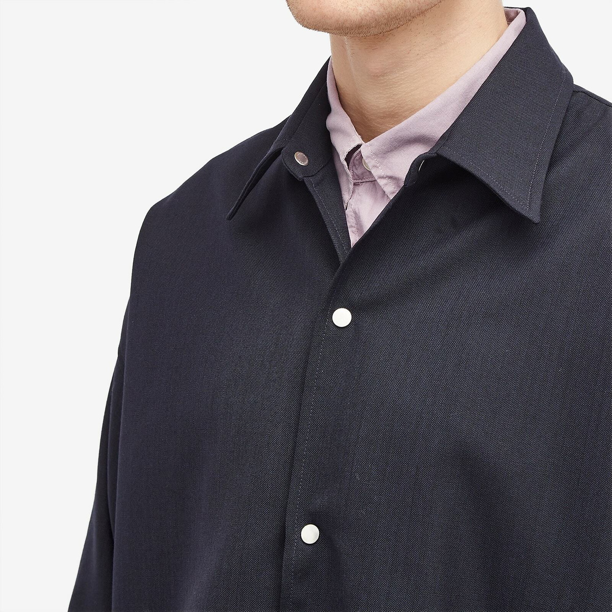 Studio Nicholson Men's Wool Coach Jacket in Darkest Navy