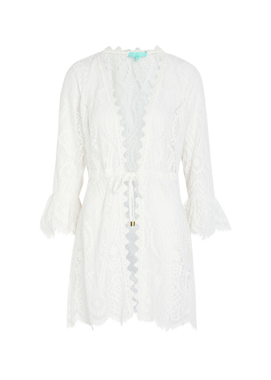 Melissa Odabash Naia Lace Cover-up Mini Dress White