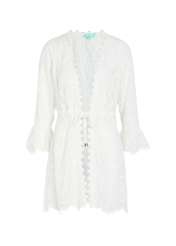Photo: Melissa Odabash Naia Lace Cover-up Mini Dress White
