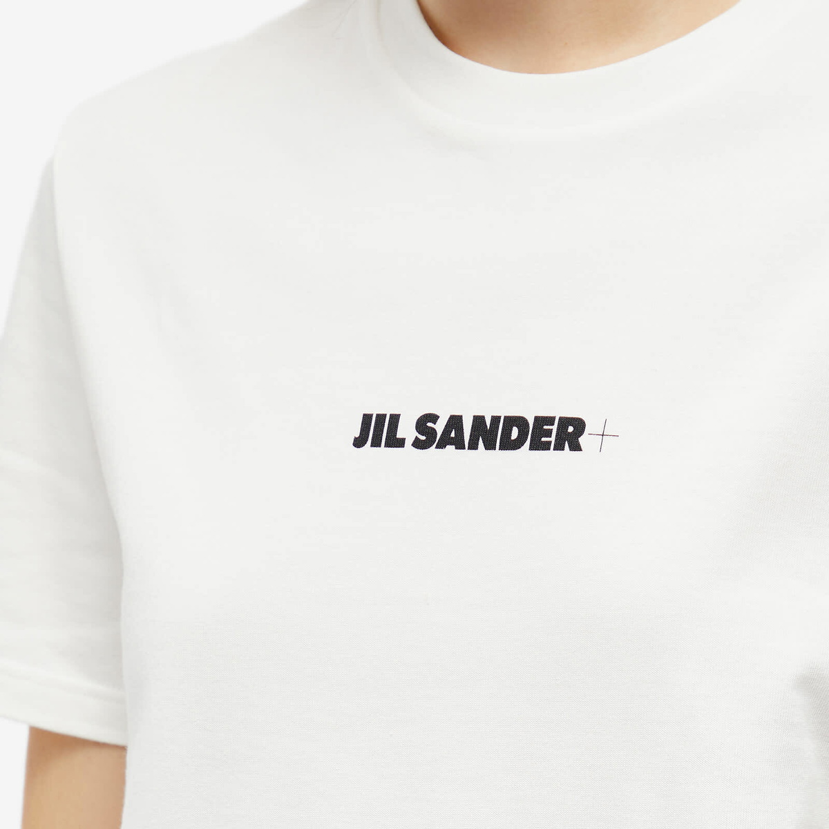 Jil Sander Women's Plus T-Shirt With Front Logo in Porcelain