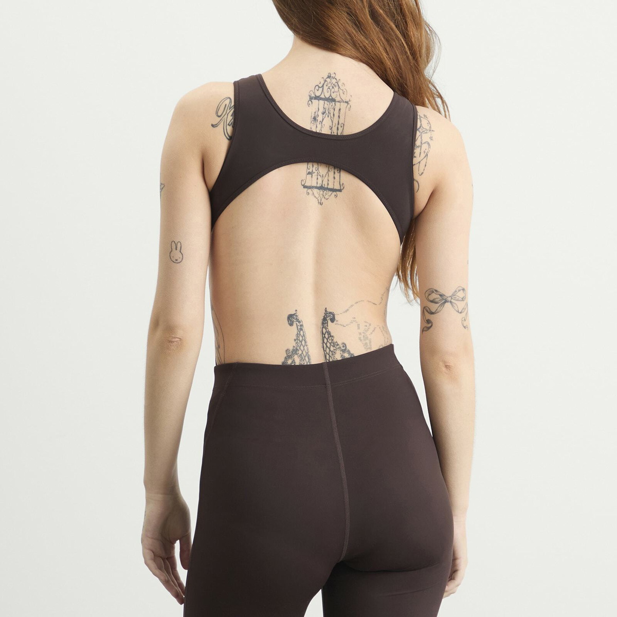 Jil Sander Women's Logo Activewear Bodysuit in Earth