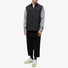 Junya Watanabe MAN Men's Stripe Check Technical Overshirt in White/Black/Black