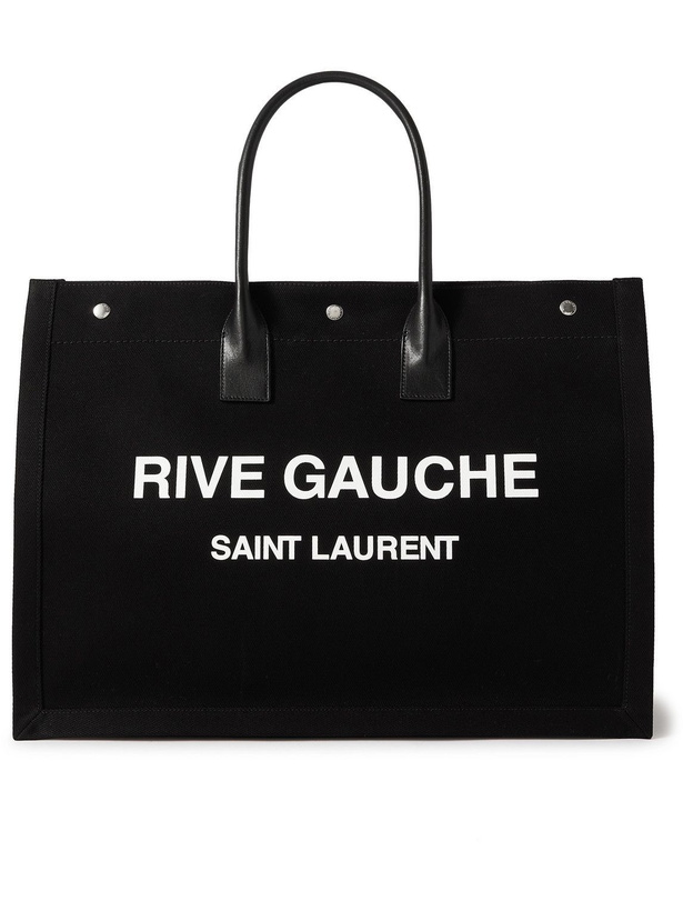 Photo: SAINT LAURENT - Noe Leather-Trimmed Logo-Print Canvas Tote Bag