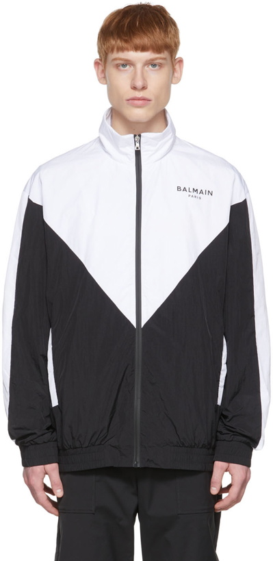 Photo: Balmain Black & White Nylon Jacket