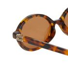 Miu Miu Eyewear Women's 04ZS Sunglasses in Light Havana/Brown 