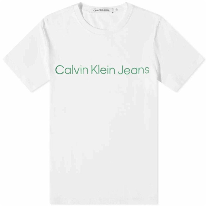 Photo: Calvin Klein Men's Institutional Logo Slim T-Shirt in Bright White