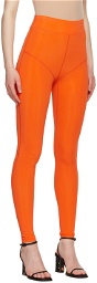 Pushbutton Orange Lined Leggings