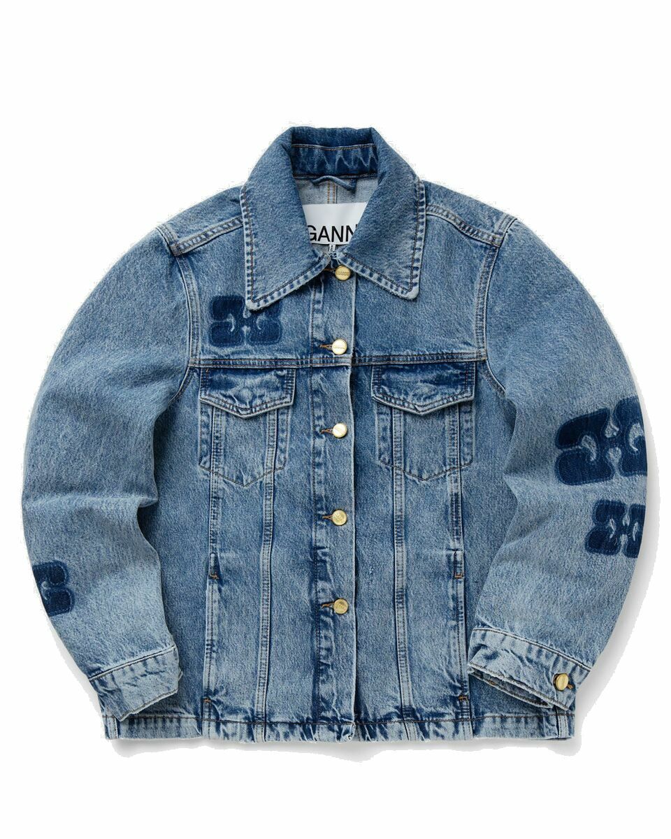 Photo: Ganni Patch Denim Jacket Blue - Womens - Denim Jackets