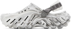 Crocs White & Gray Echo Marbled Clogs