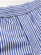 COMME DES GARÇONS SHIRT - Striped Cotton-Poplin Trousers - Blue