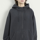 Maison Margiela Men's Numbers Oversized Zip Hoodie in Washed Black