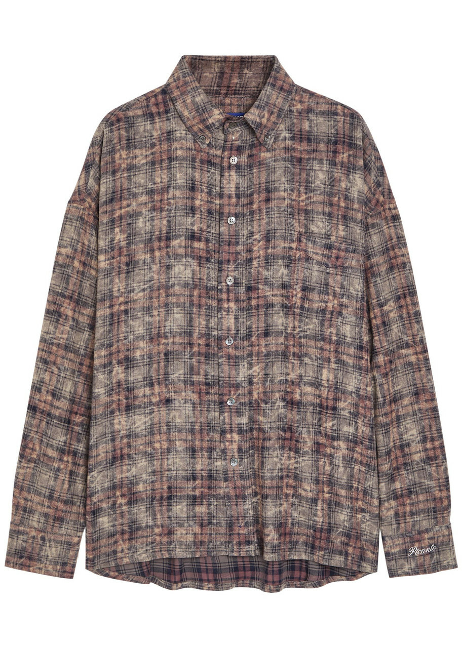 Picante Rocco Checked Cotton Shirt Brown