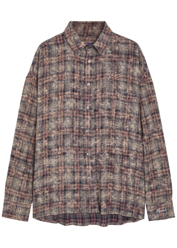 Photo: Picante Rocco Checked Cotton Shirt Brown