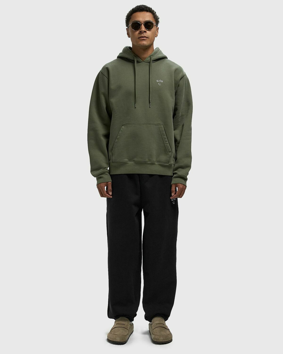 Arte Antwerp Arte Heart Hoodie Green Mens Hoody