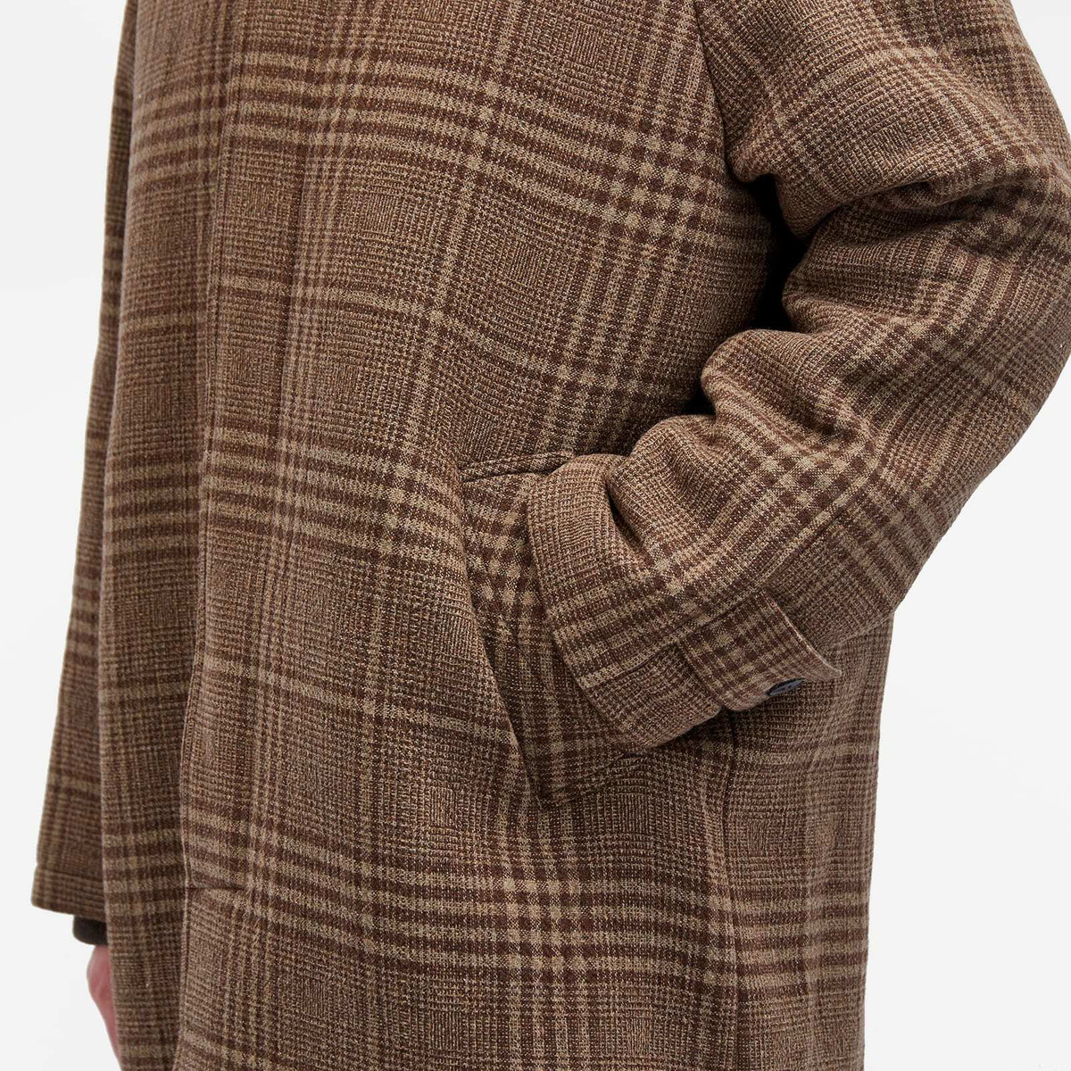 mfpen Men's Accession Coat in Brown Check Recycled Wool mfpen