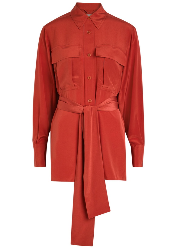Photo: Joseph Yas Belted Silk Shirt Red