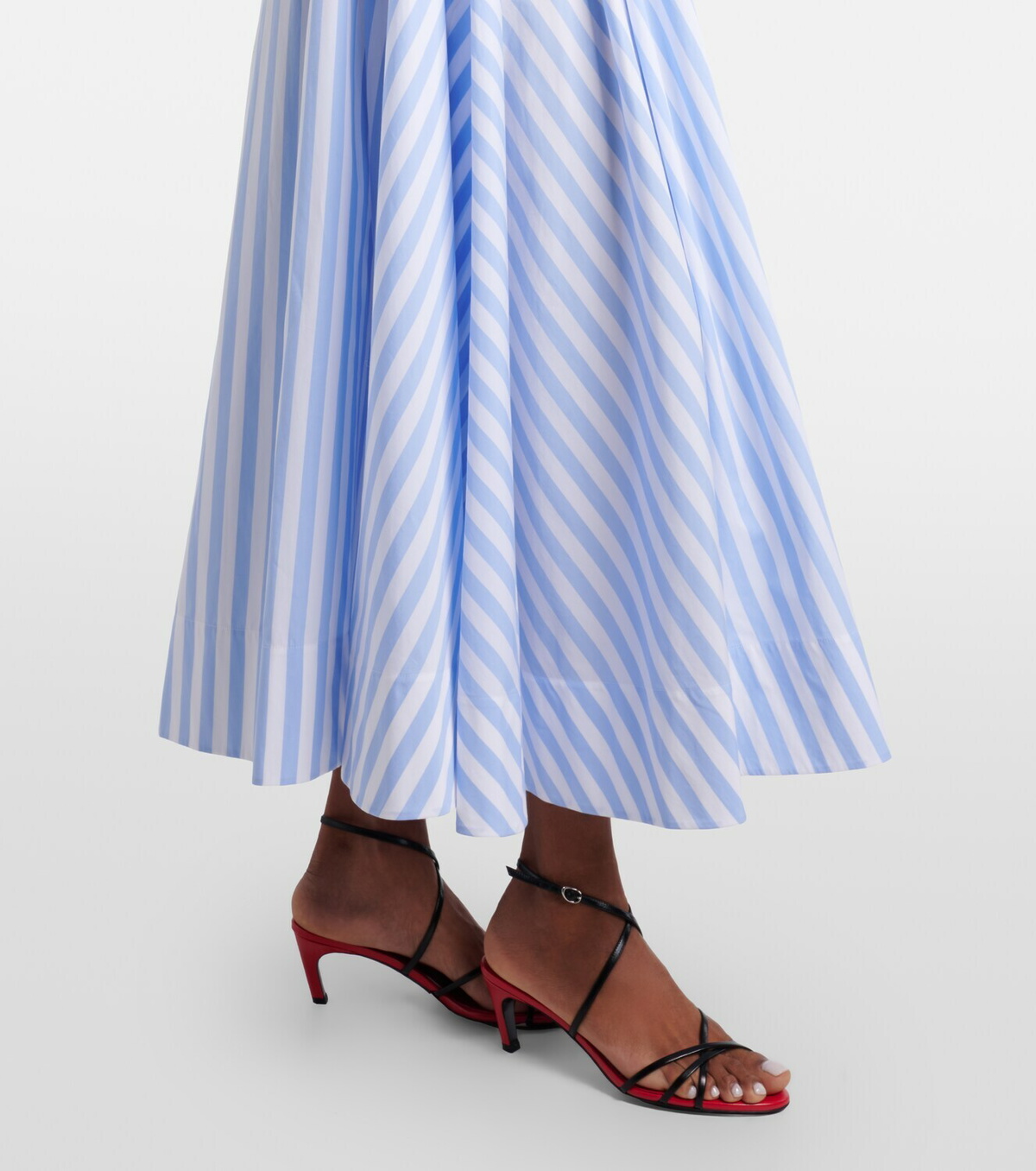 Sportmax Filmato striped cotton poplin midi dress