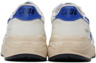 Golden Goose White & Blue Running Sole Sneakers