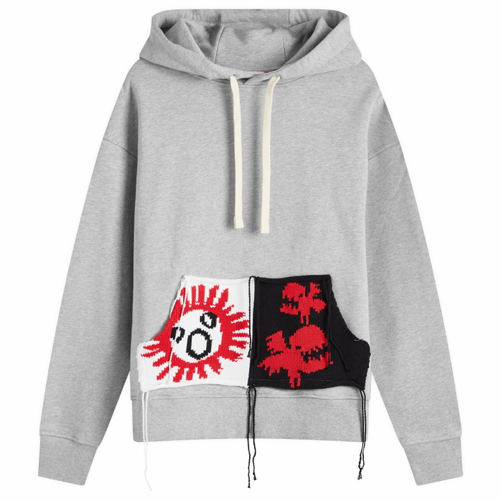Photo: Charles Jeffrey Women's Loverboy Patch Rabbit Ears Hoodie in Grey Marl